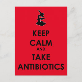 Postal Mantener la calma y tomar antibióticos