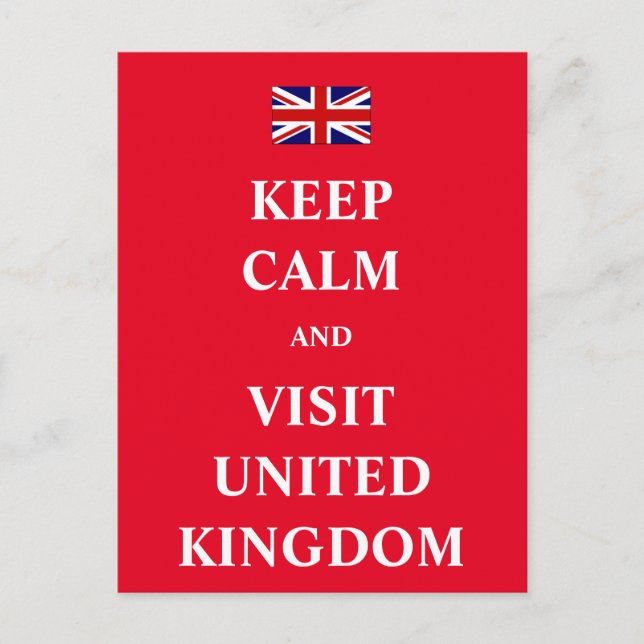 Postal Mantener la calma y visitar el Reino Unido (Anverso)