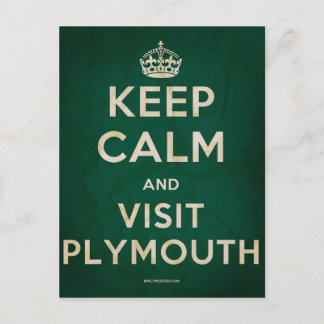 Postal Mantener la calma y visitar Plymouth