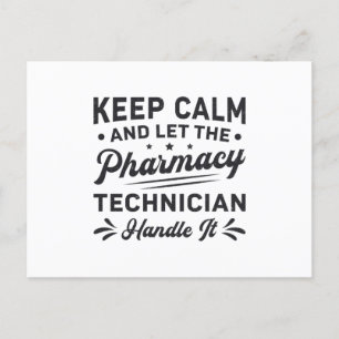 Postal Mantener tranquilo al técnico de farmacia Funny Fa