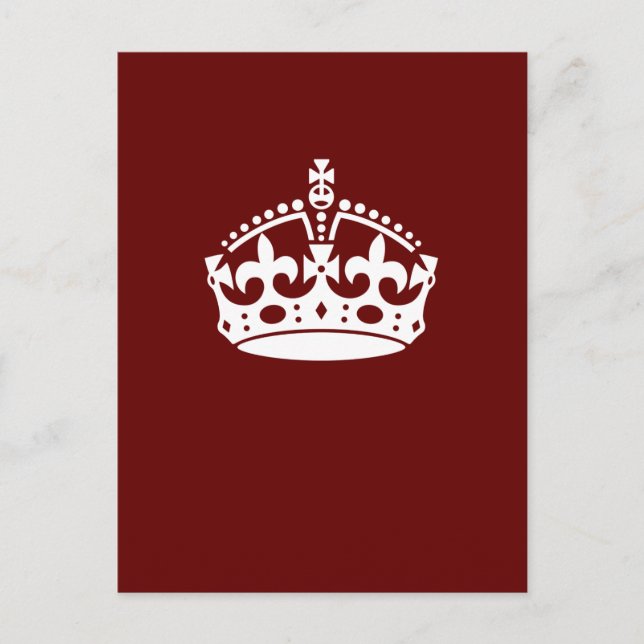 Postal Mantener tranquilo el acento rojo de la corona bor (Anverso)