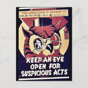 Postal Mantener Un Ojo Abierto Para Actos Sospechosos