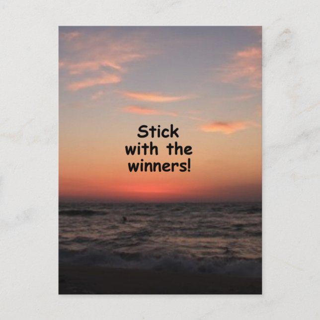 Postal "Mantenerse con los ganadores" (Anverso)
