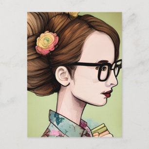 Postal Mantenerse en contacto con un amigo amante del lib