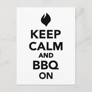 Postal Mantenga la calma y BBQ Grill en