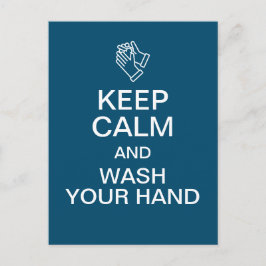 Postal Mantenga la calma y lave la mano