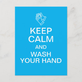 Postal Mantenga la calma y lave la mano