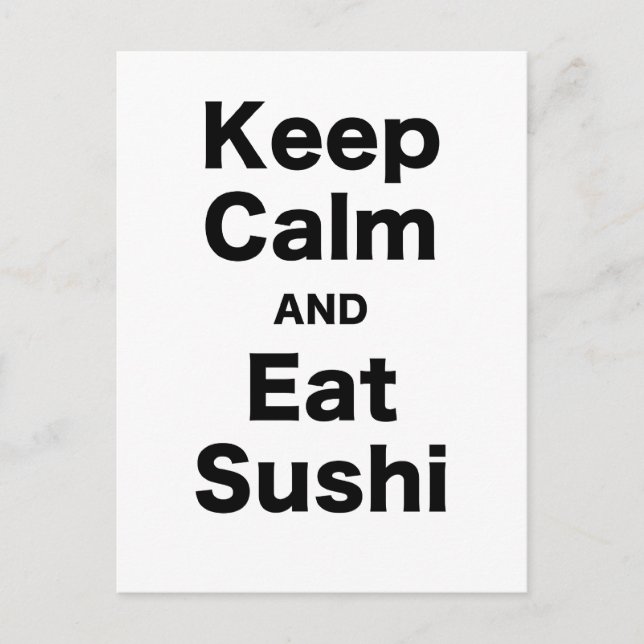 Postal Mantenga tranquilo y coma el sushi (Anverso)