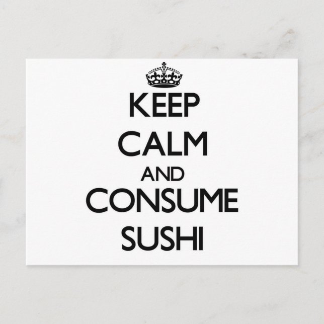 Postal Mantenga tranquilo y consuma el sushi (Anverso)