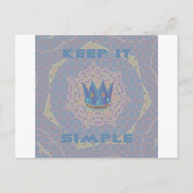 Postal Manténgalo Simple: Pastel Royal Clarity Pattern Ar (Anverso)