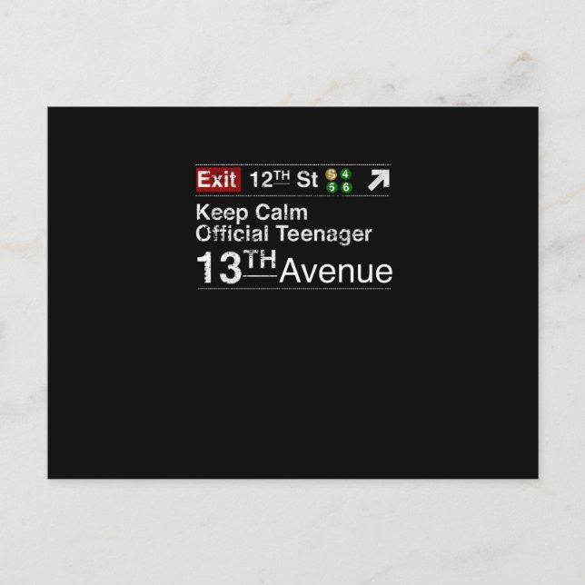 Postal Mantengan la calma, soy oficialmente un adolescent (Anverso)