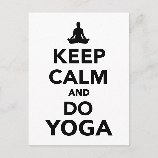 Postal Mantengan la calma y hagan Yoga (Anverso)