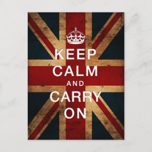Postal "Mantengan la calma y sigan adelante" (Union Jack)