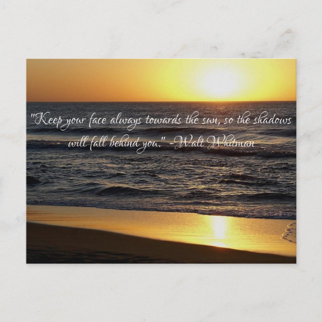 Postal "Mantengan su cara siempre hacia el sol (Anverso)