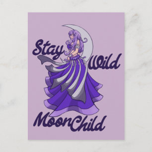 Postal Manténganse salvajes niños de la luna diosa de la
