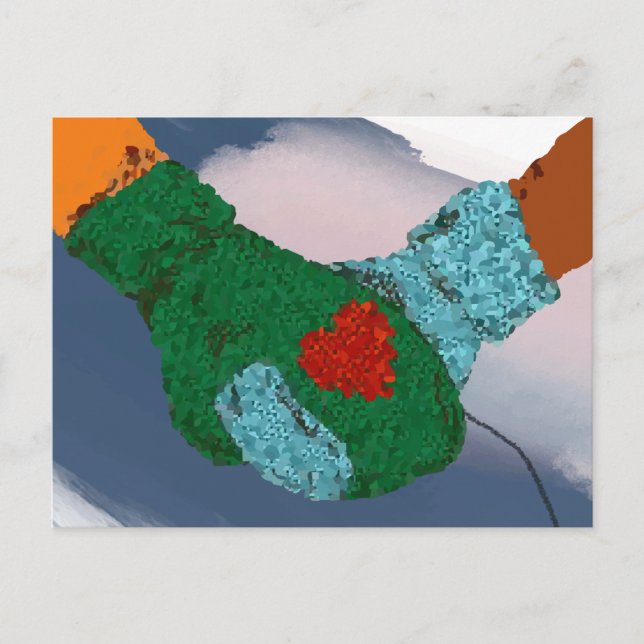 Postal Manteniendo dos manos impresión de arte, regalos v (Anverso)