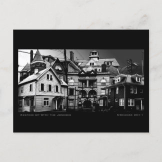 Postal Manteniéndose al día con el Collage digital urbano