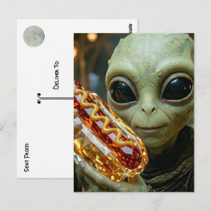 Postal Manteniéndose en Contacto Alien con Hotdog Crist