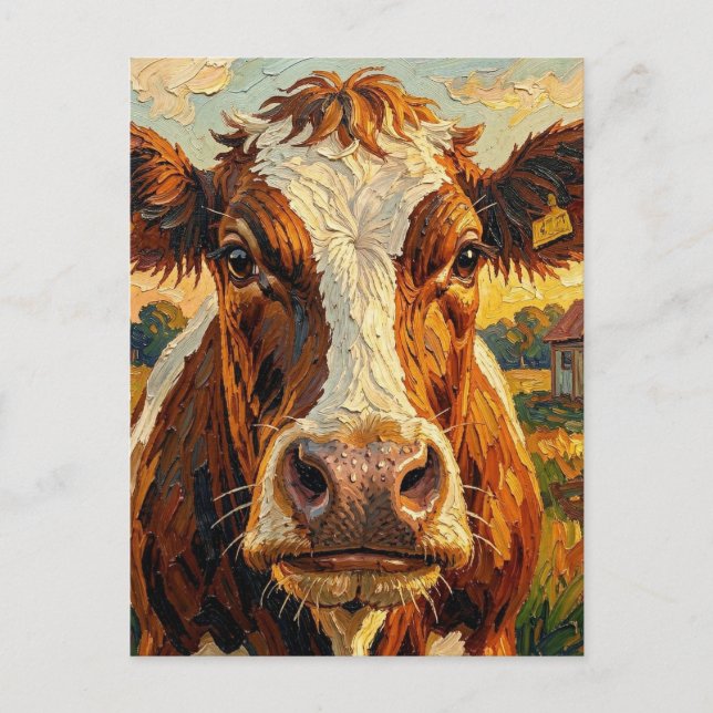 Postal Manteniéndose en Contacto | Tema de Vaca  (Anverso)