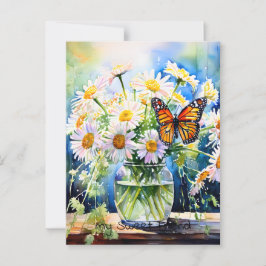 Postal Manteniéndose en contacto | Vase de Daisies