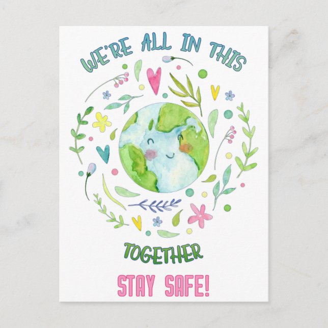 Postal ¡Mantente a salvo! (Anverso)