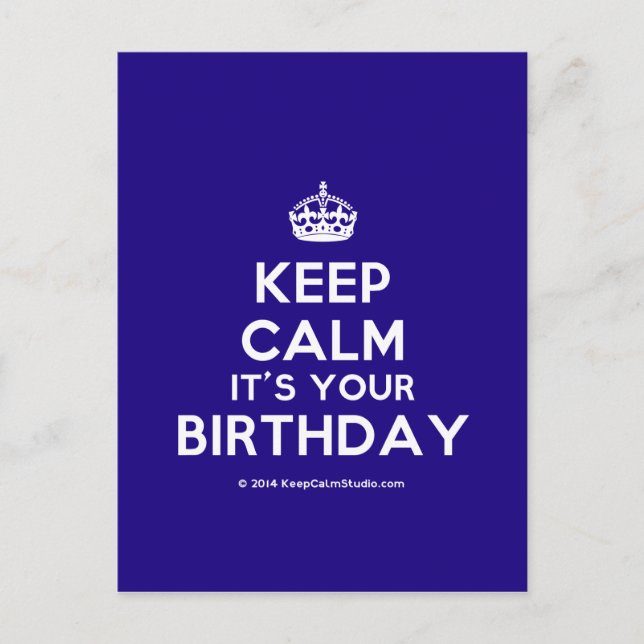 Postal Mantente tranquilo, es tu cumpleaños (Anverso)