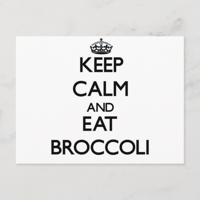 Postal Mantente tranquilo y come Broccoli (Anverso)