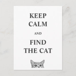 Postal Mantente tranquilo y encuentra al gato
