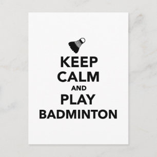 Postal Mantente tranquilo y juega a Badminton