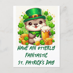 Postal Mantequilla de Día Adorable St Patricks con cervez