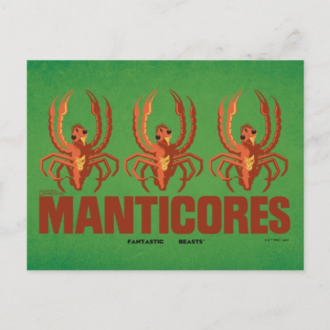 Postal Manticores Bebés Gráfica Vintage (Anverso)