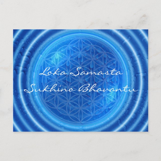 Postal Mantra für den Weltfrieden | energía del agua (Anverso)