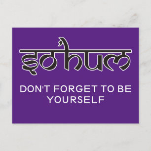 Postal Mantra SO HUM - contorno blanco y negro plano