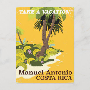 Postal Manuel Antonio, poster de viajes vintage de Costa