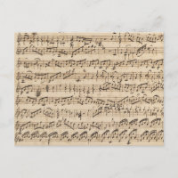 Postal manuscrita de música de hoja de cosecha