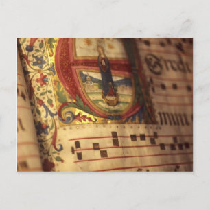 Postal manuscrito iluminado