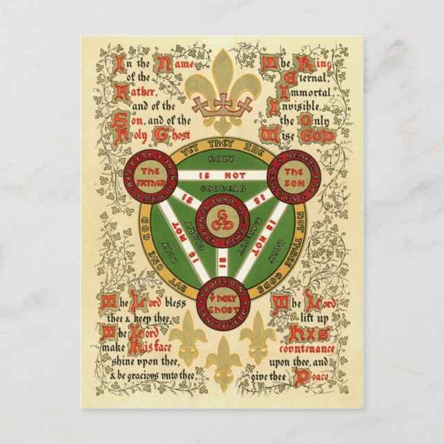 Postal Manuscrito iluminado de la sagrada Trinidad (Anverso)