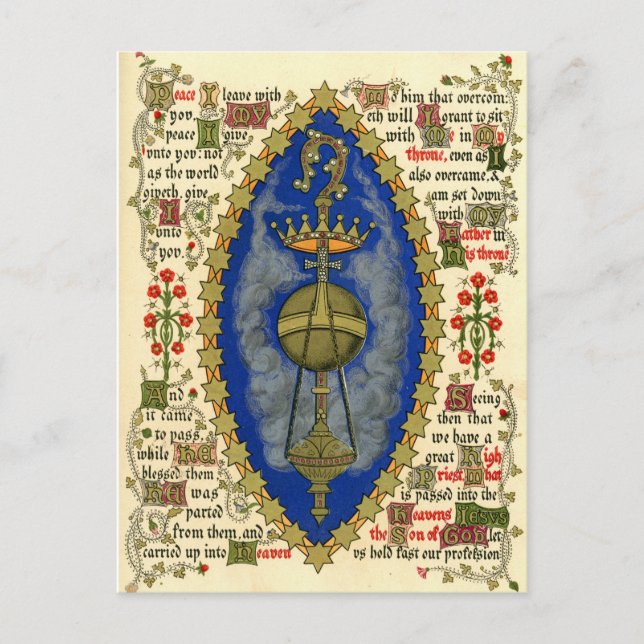 Postal manuscrito iluminado para el Día de la Ascensión (Anverso)