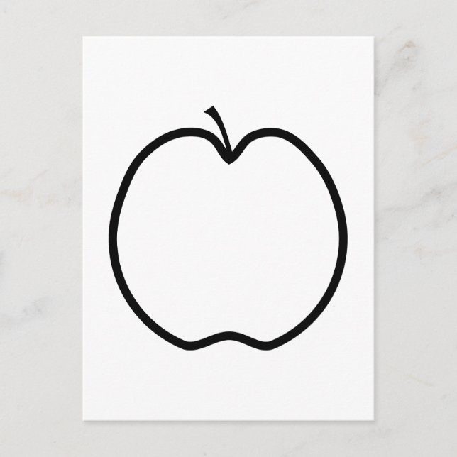 Postal Manzana blanca y negra. (Anverso)