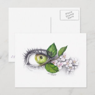 Postal Manzana de mi ojo Arte de dibujo surrealista