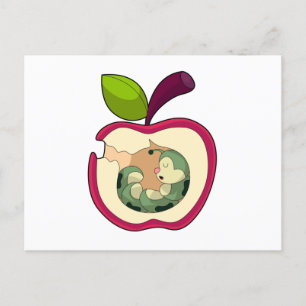 Postal Manzana durmiendo oruga