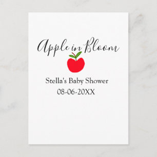 Postal Manzana en flor shower de bebé manzana roja nombre