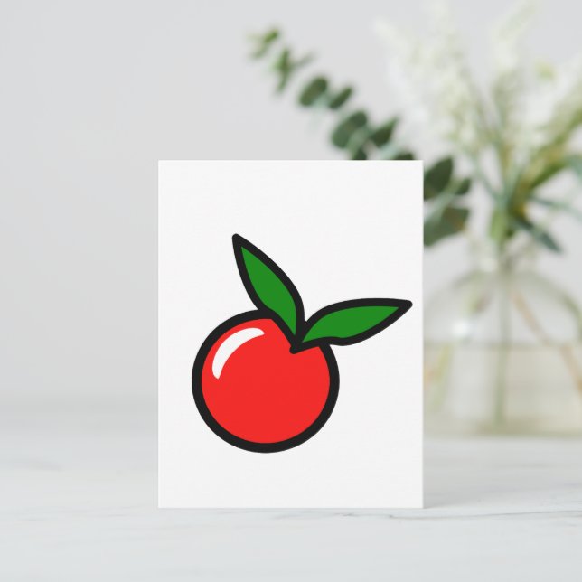 Postal Manzana o cereza, Personalizado de fruta de cocina (Anverso de pie)