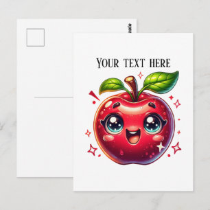 Postal Manzana roja linda personalizable