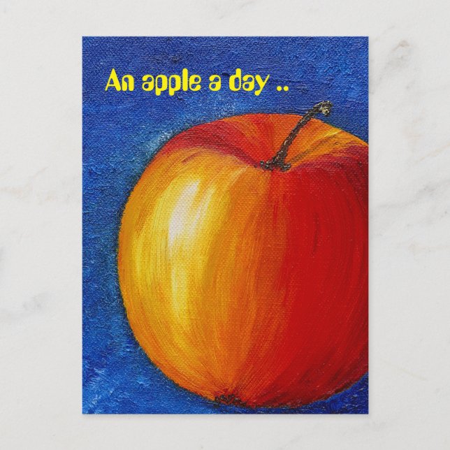 Postal Manzana Roja - Paintin de vida fija (Anverso)