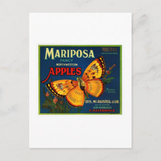 Postal Manzanas de mariposa