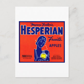 Postal Manzanas Hesperian de las frutas