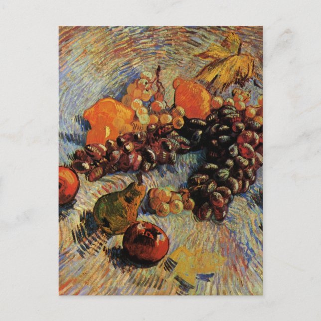 Postal Manzanas, peras, leones, uvas de Vincent van Gogh (Anverso)