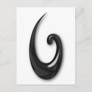 Postal Maori-Fish Hook-obsidian