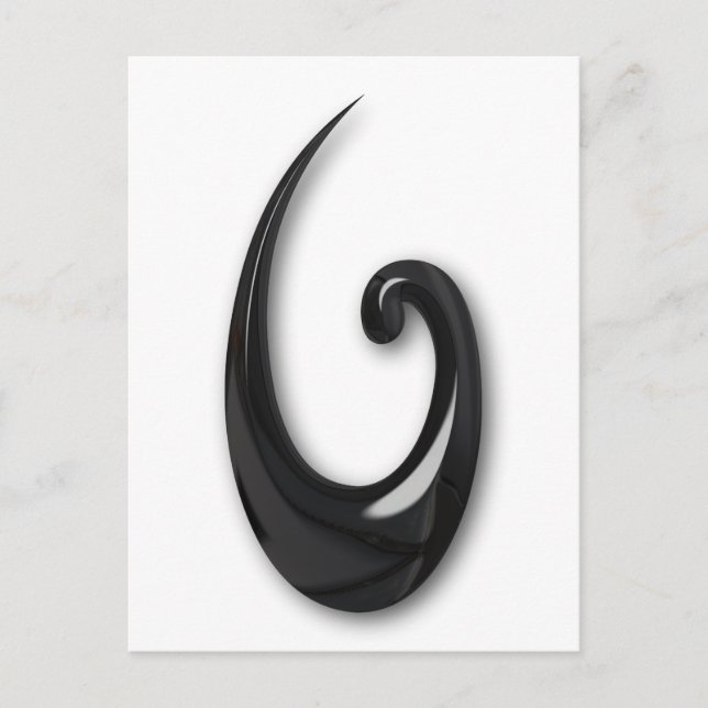 Postal Maori-Fish Hook-obsidian (Anverso)